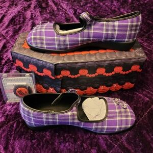 Purple Tartan Mary Jane Shoes Size 38 (8 US)- Hot Chocolate Design